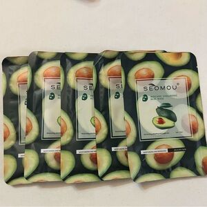 Five Packages of Avocado Hyaluronic Acid Mask